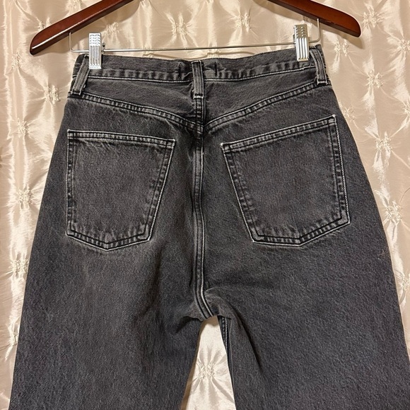 AGOLDE High Rise Vintage Boot Jeans Percolate Dark Grey Distressed Black - Picture 7 of 16